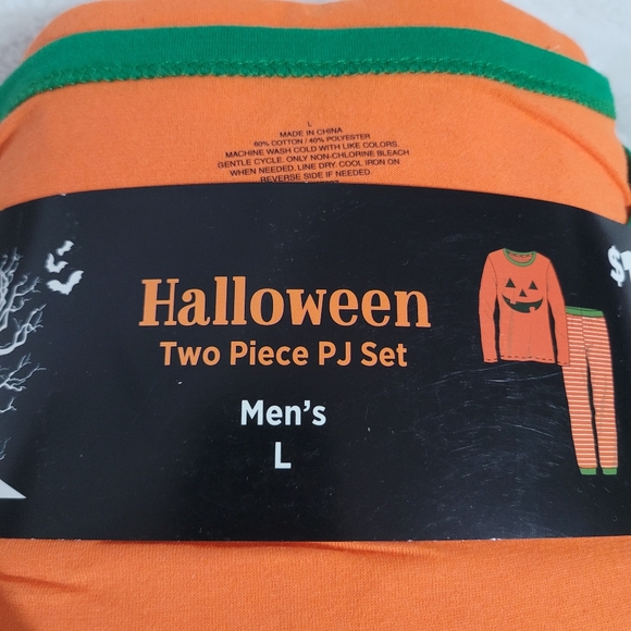 Halloween Two Piece PJ Set Men Sz Large Pumpkin - Picture 3 of 5